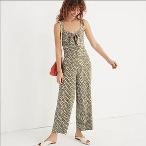 Madewell Green Floral Jumpsuit